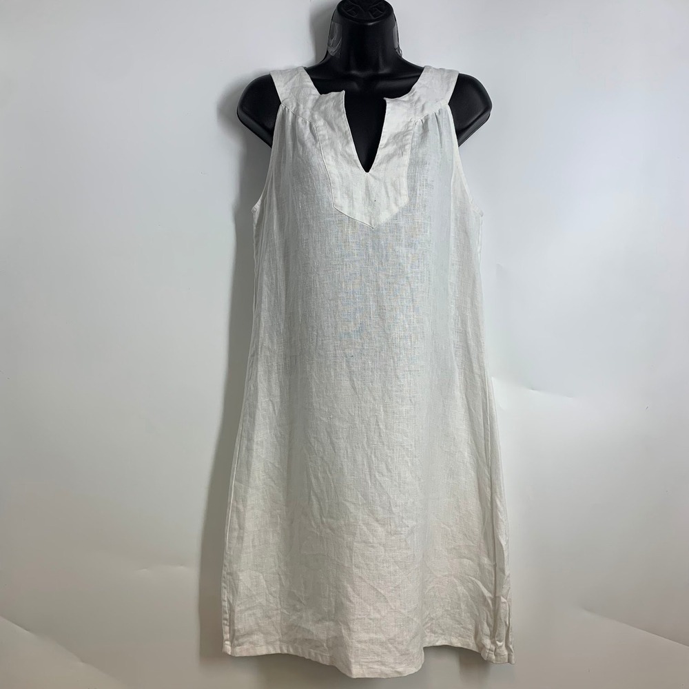 Tommy Bahama White Linen V Neck Sleeveless Women Beach Cover Up Size S NWT